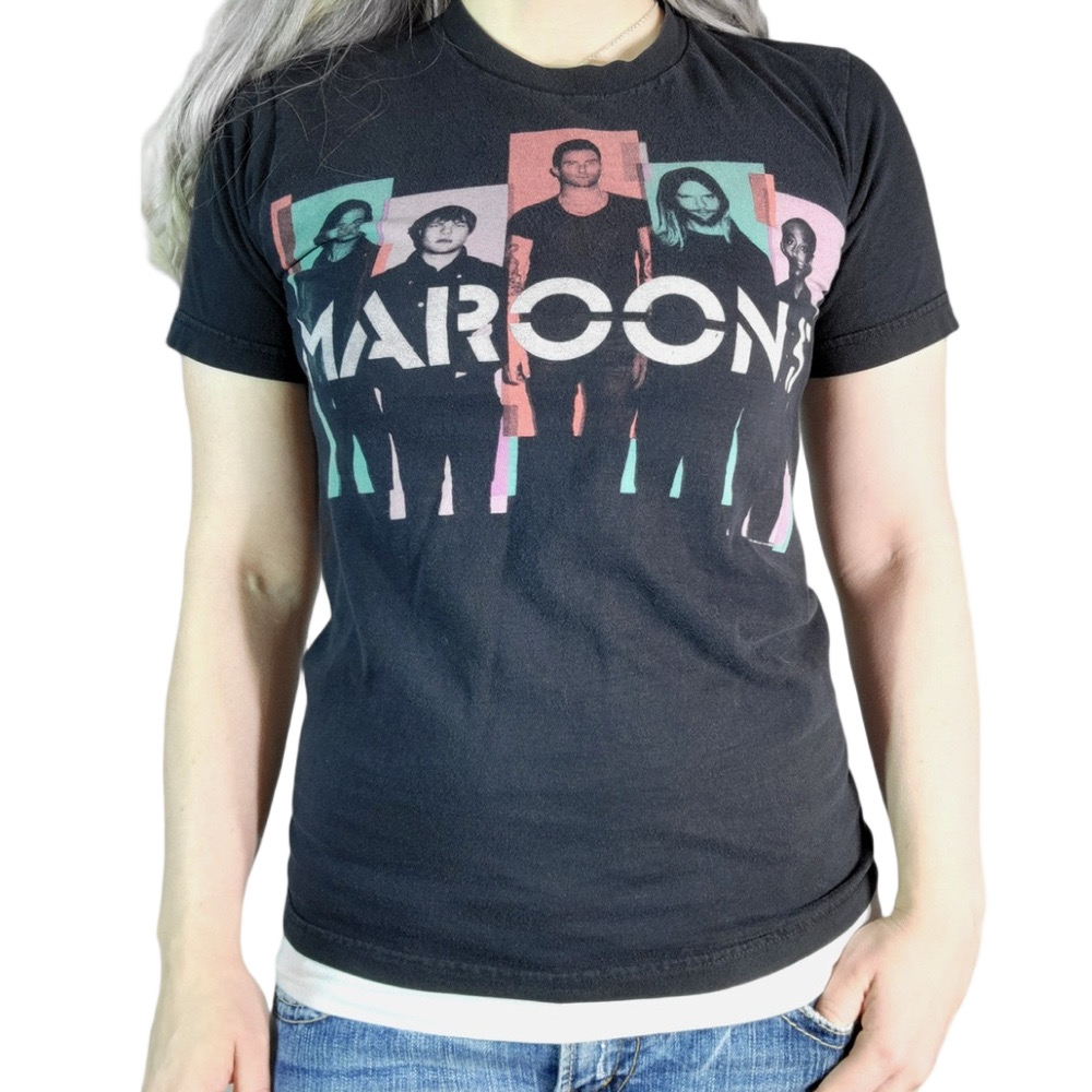 MAROON 5 2013 Band Tee Tour Black Graphic S/S T-Shirt Size Medium